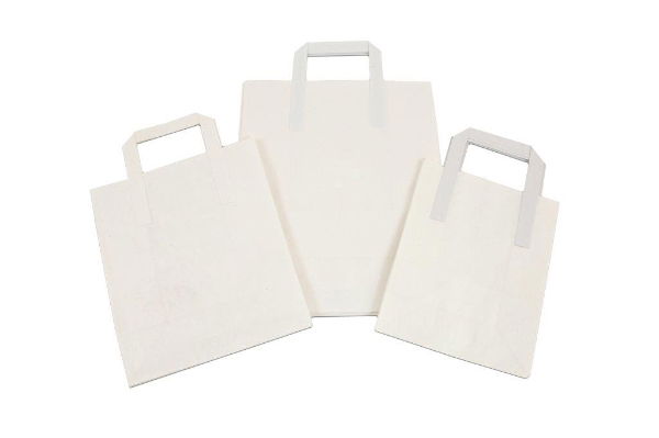 White Kraft Takeaway Carrier Bags